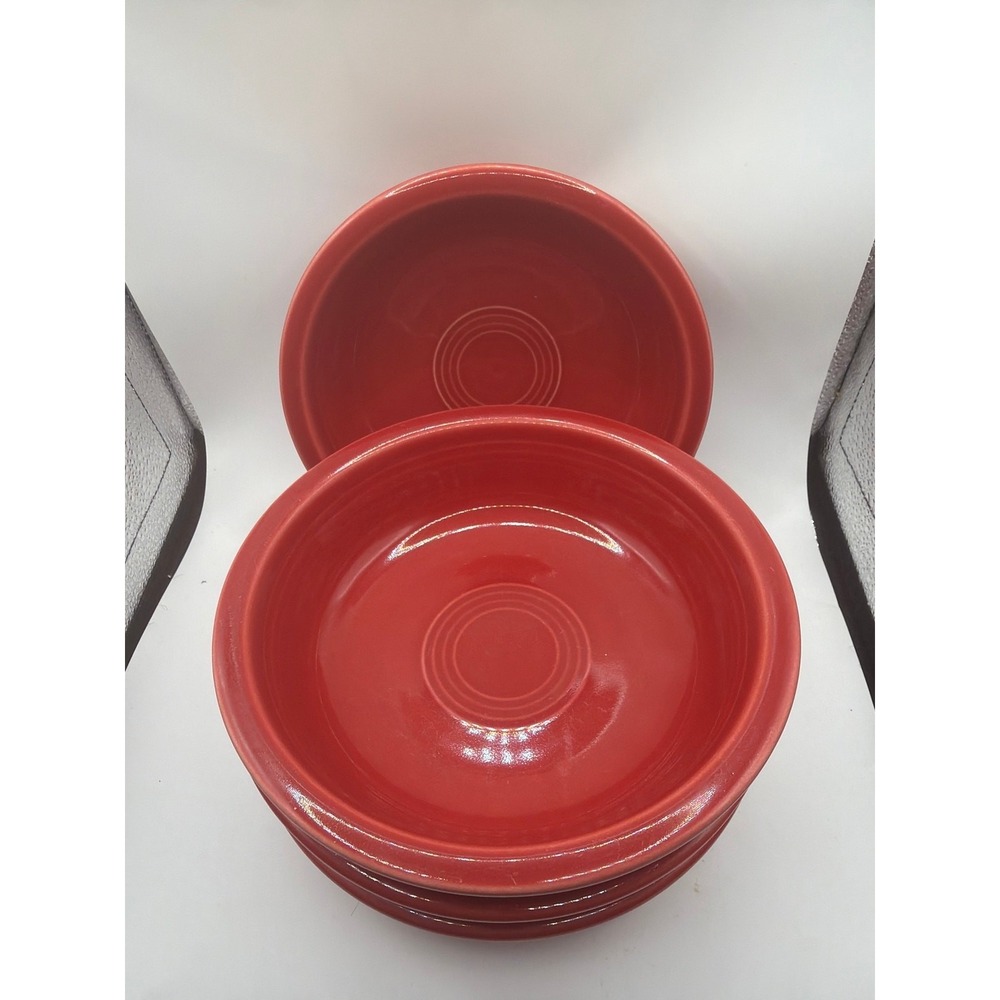 4 Medium Cereal 19 OZ Soup Bowls Scarlet Red 6 7/8" Fiesta Fiestaware
